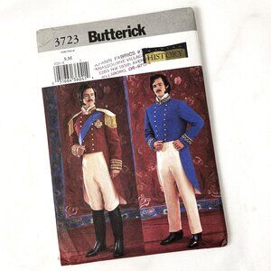 Butterick 3723 Mens 19th Century Military Officer Uniform Pattern Sz Sml Med NWT